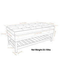 Cosmopolitan Storage Ottoman Bench with Open Bottom