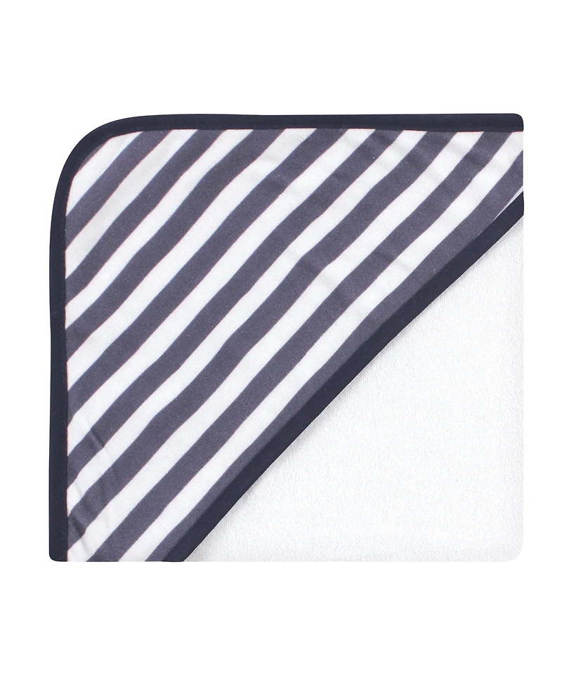 Hudson Baby Boys Plush Cotton Blend Hooded Bath Towel