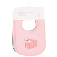 Hudson Baby Girls Cotton Terry Drooler Bibs with Fiber Filling