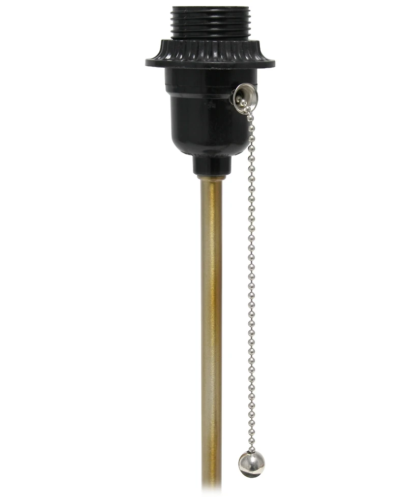 Simple Designs Hammered Metal Organizer Table Lamp with Usb Charging Port and Fabric Shade