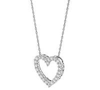 Cubic Zirconia Heart Pendant Necklace in Sterling Silver