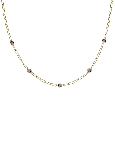 Swiss Blue Topaz Paperclip Link 18" Statement Necklace (4 ct. t.w.) Sterling Silver (Also Amethyst & Citrine)
