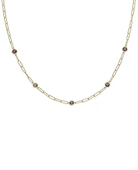 Swiss Blue Topaz Paperclip Link 18" Statement Necklace (4 ct. t.w.) Sterling Silver (Also Amethyst & Citrine)