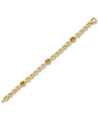 Citrine (1-1/5 ct. t.w.) & White Topaz Accent Panther Link Bracelet in 14k Gold-Plated Sterling Silver