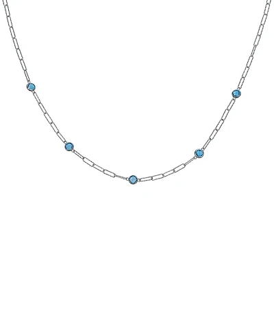 Swiss Blue Topaz Paperclip Link 18" Statement Necklace (4 ct. t.w.) Sterling Silver (Also Amethyst & Citrine)