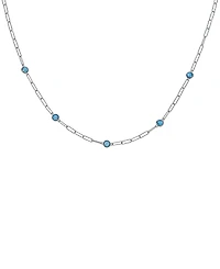 Swiss Blue Topaz Paperclip Link 18" Statement Necklace (4 ct. t.w.) Sterling Silver (Also Amethyst & Citrine)