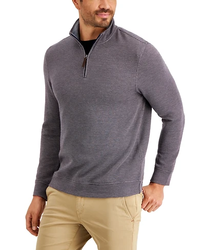 Club Room Men's Birdseye Quarter-Zip Pullover, Created for Macy's