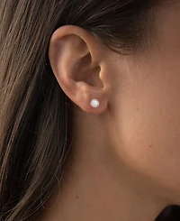 Lab-Grown Opal (1/5 ct. t.w.) & White Sapphire Halo Stud Earrings