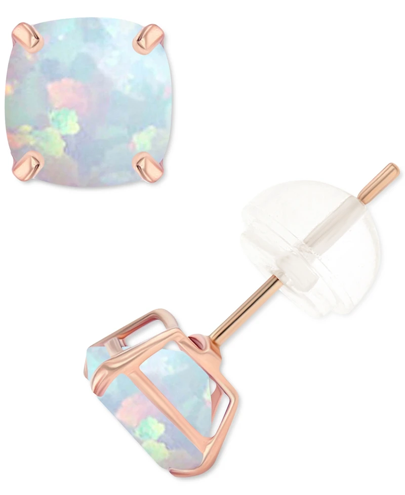 Lab-Grown Opal Stud Earrings (3/4 ct. t.w.) Sterling Silver