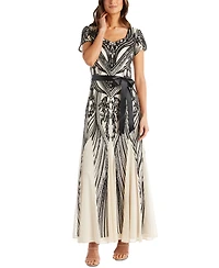 R & M Richards Sequined Belted Dress