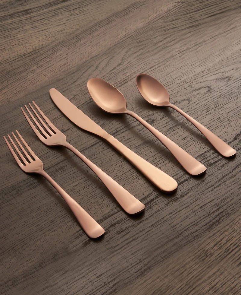 Cambridge Silversmiths Rhiannon Copper Satin 20-Piece Flatware Set, Service for 4