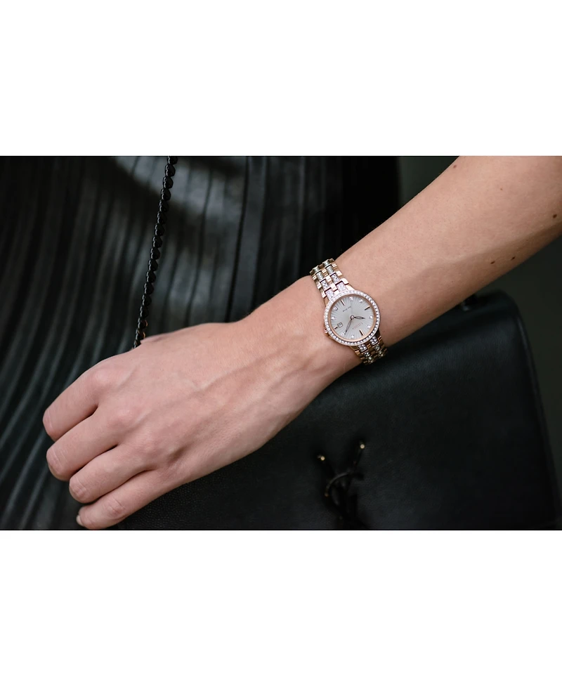 Citizen Women's Eco-Drive Crystal Accent Rose Gold-Tone Stainless Steel Bracelet Watch 28mm EW2348-56A