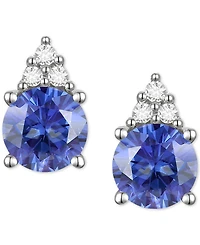 Sapphire (7/8 ct. t.w.) & Diamond Accent Stud Earrings in 14k Yellow Gold (Also in Emerald, Ruby, Morganite & Tanzanite)