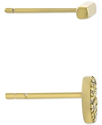 Giani Bernini 2-Pc. Cubic Zirconia Cluster & Bar Stud Earrings Gold-Plated Sterling Silver, Created for Macy's