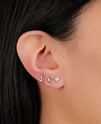 Giani Bernini 3-Pc. Set Cubic Zirconia Nautical-Themed Stud Earrings in Sterling Silver, Created for Macy's