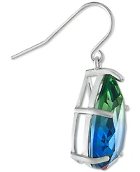 Crystal Ombre Pear Solitaire Drop Earrings in Sterling Silver