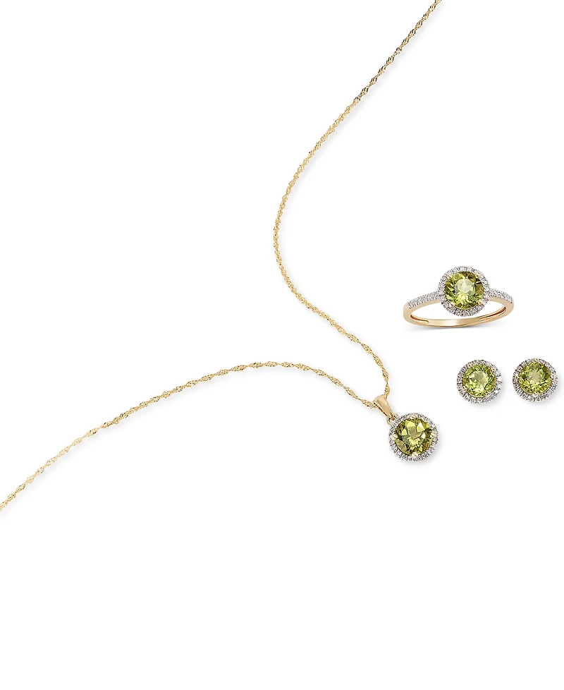 Peridot (1-1/3 ct. t.w.) and Diamond (1/8 Ring 14k Gold