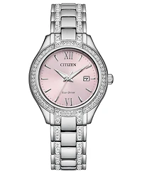 Citizen Eco-Drive Women's Silhouette Crystal Stainless Steel Bracelet Watch 30mm