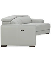 Closeout! Jenneth 3-Pc. Leather Sofa with 2 Power Motion Recliners and Cuddler, Created for Macy's