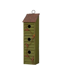 Glitzhome Distressed Window Shutters Birdhouse, 18''