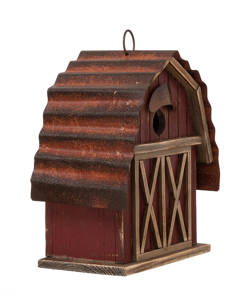 Glitzhome Rustic Barn Birdhouse, 10.25"