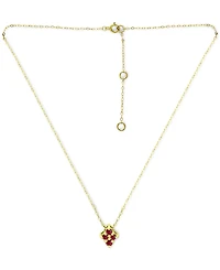 Giani Bernini Lab-Grown Ruby Cluster Pendant Necklace, 16" + 2" extender, Created for Macy's