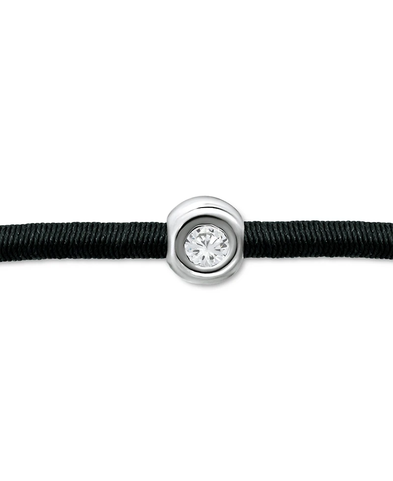 Giani Bernini Cubic Zirconia Bezel Cord Ankle Bracelet Sterling Silver, Created for Macys