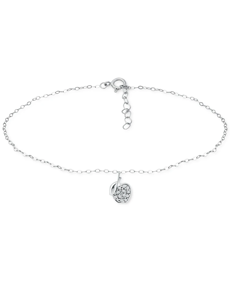 Giani Bernini Cubic Zirconia Apple Ankle Bracelet in Sterling Silver, Created for Macys
