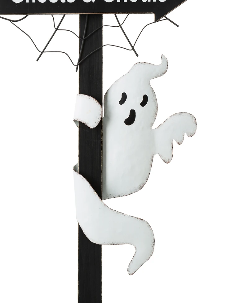 Glitzhome 42" Lighted Halloween Wooden Haunted House Yard Stake