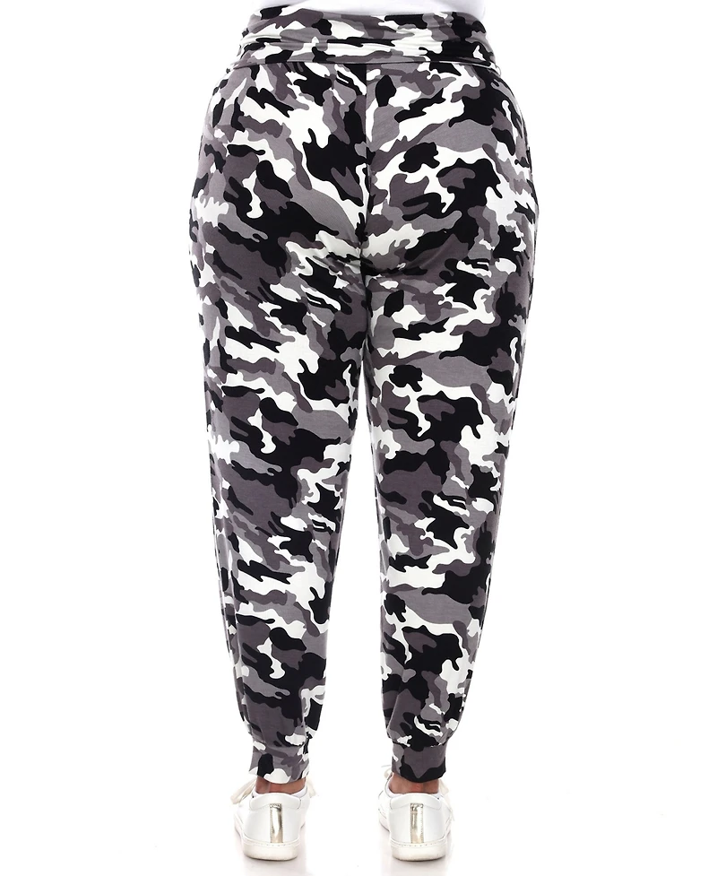 White Mark Plus Size Camo Harem Pants