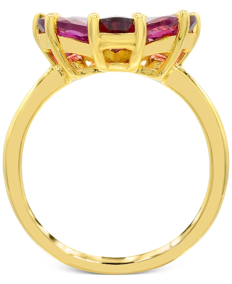 Rhodolite Garnet Flower Statement Ring (3-3/4 ct. t.w.) in 14k Gold-Plated Sterling Silver