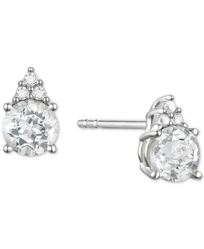 Gemstone & Diamond Accent Stud Earrings