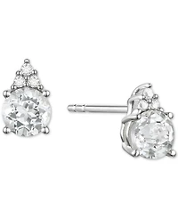 Gemstone & Diamond Accent Stud Earrings