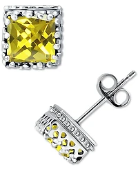 Giani Bernini Cubic Zirconia Princess Stud Earrings Sterling Silver, Created for Macy's