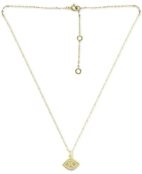 Giani Bernini Cubic Zirconia Evil Eye Pendant Necklace, 16" + 2" extender, Created for Macy's