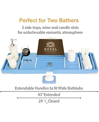 Royal Craft Wood Luxury Bathtub Caddy Tray Organizer