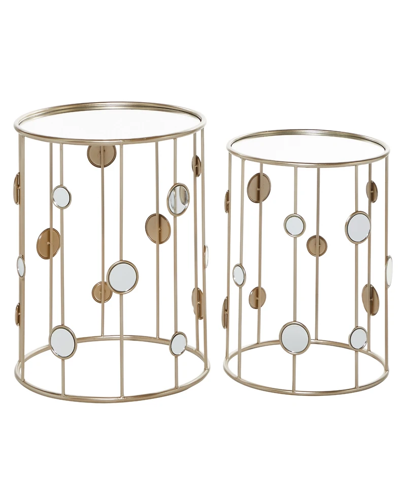 Metal Contemporary Accent Table, 2 Pieces