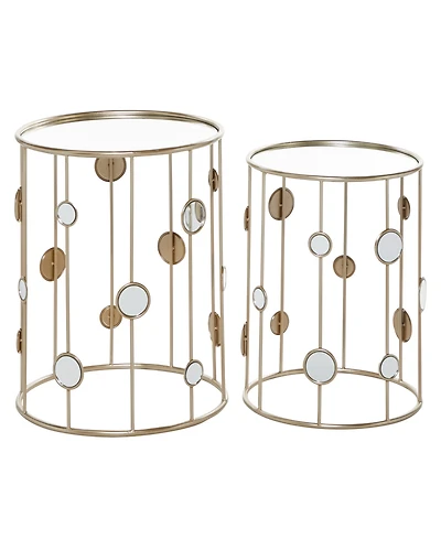 Metal Contemporary Accent Table, 2 Pieces