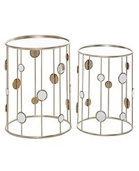 Metal Contemporary Accent Table, 2 Pieces