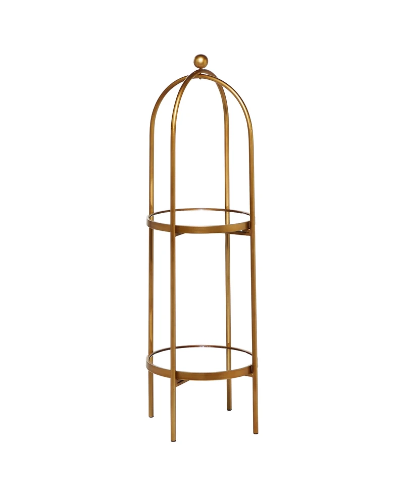 Metal Glam Standing Mirror Shelves