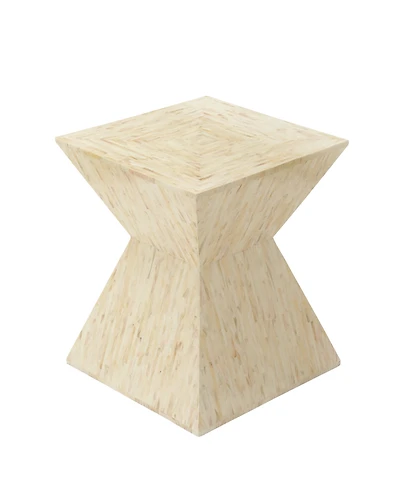 Mussel Shells and Wood Contemporary Accent Table