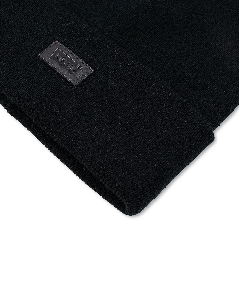 Levi's All Season Comfy Leather Logo Patch Hero Beanie