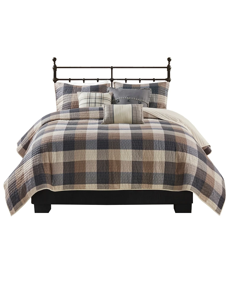 Madison Park Ridge Herringbone 6-Pc. Quilt Set, Full/Queen