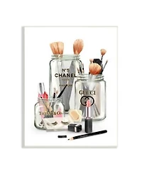Stupell Industries Fashion Brand Makeup In Mason Jars Glam Design Wall Plaque Art Collection