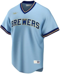Men's Powder Blue Milwaukee Brewers Road Cooperstown Collection Team Jersey