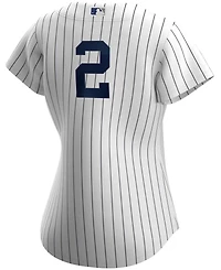 Women's Derek Jeter White and Navy New York Yankees Home Replica Player Jersey