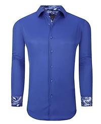 Men's Solid Slim Fit Wrinkle Free Stretch Dress Shirt