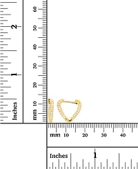 Cubic Zirconia Heart Hoop Earrings