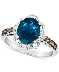 Le Vian Amethyst (3 ct. t.w.) & Diamond (3/8 Ring 14k White Gold (Also Blue Topaz Citrine)