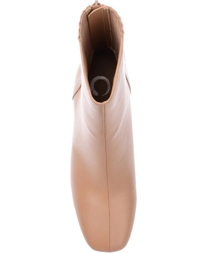 Journee Collection Women's Maize Square Toe Stacked Heel Booties